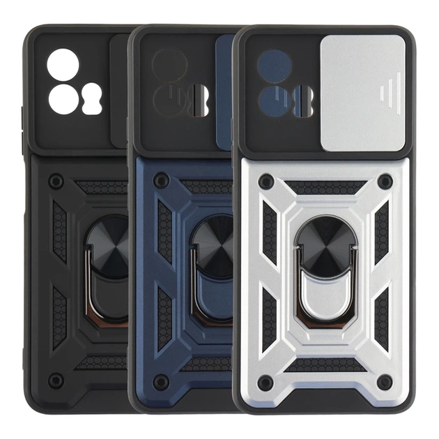 Чехол накладка Guard Shield Armor с кольцом для Motorola G72 Silver - изображение 4