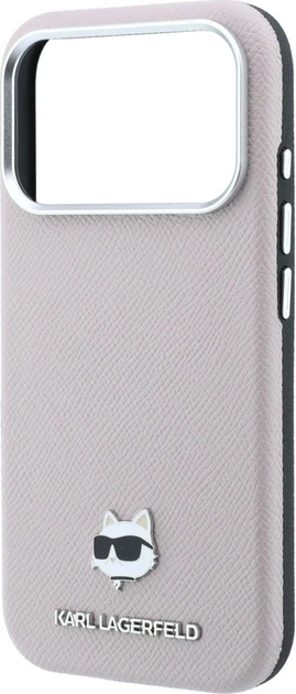 Etui plecki Karl Lagerfeld Grained Choupette Head Metal MagSafe do Apple iPhone 17 Pro Max / 18 Pro Max Pink (KLHMP18X6PSCHLP) - obraz 6