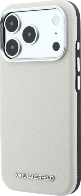 Etui plecki Karl Lagerfeld Grained Choupette Head Metal MagSafe do Apple iPhone 17 Pro / 18 Pro Beige (KLHMP18LPSWGKLE) - obraz 2