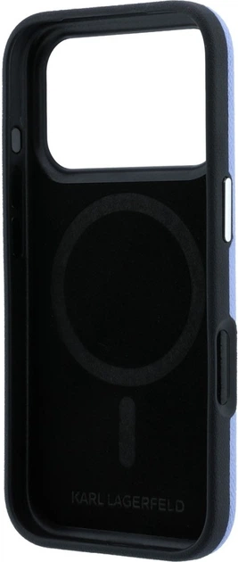 Etui plecki Karl Lagerfeld Grained Choupette Head Metal MagSafe do Apple iPhone 17 Pro / 18 Pro Light Blue (KLHMP18LPSWGKLB) - obraz 7