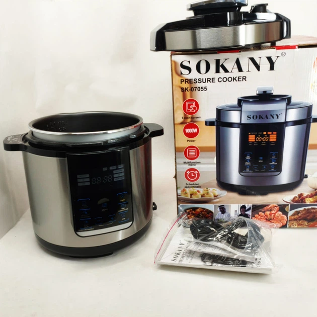 Мультиварка-скороварка-пароварка Sokany SK-07055 7 л 3в1 Електрична з таймером 1000 Вт 5268168 - зображення 10