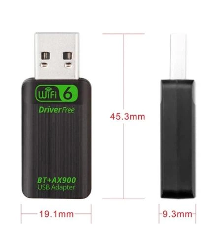 Двохдіапазонний адаптер Wi-Fi 6+ BT 5.4 USB 900Mbps 5 Ghz + 2.4 Ghz Windows 10/11 (AX900) - зображення 4