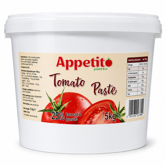 Паста томатная Appetito piatto 5 кг - Фото 1 Паста томатная Appetito piatto 5 кг - изображение 1