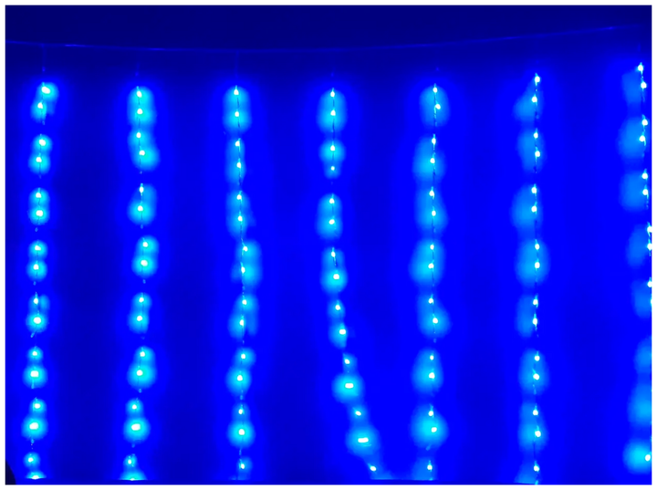 Гирлянда штора водопад 300 LED 3x1 5м 220В 10 нитей 8 режимов для внутреннего использования SQ-26289 - изображение 4