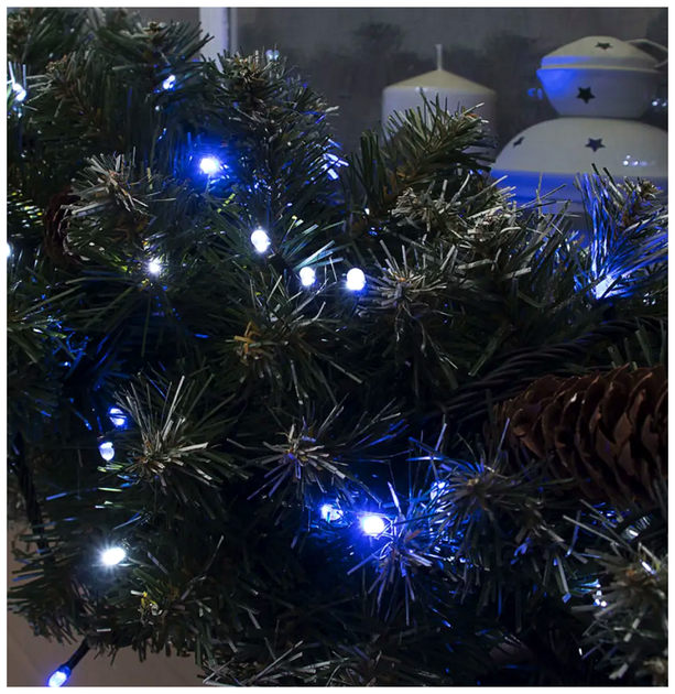 Уличная светодиодная гирлянда 10м 100LED 220V черный каучук динамический режим IP68 сине-белый SQ-27340 - изображение 4