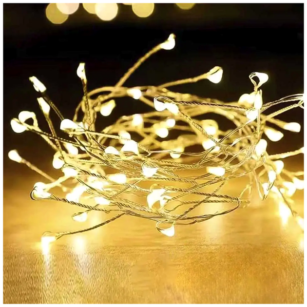 Гирлянда 10м 500 LED теплый белый USB и сеть 220В 8 режимов IP44 Роса Фейерверк SQ-28381 - изображение 9
