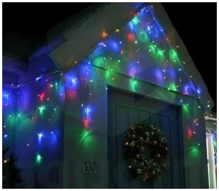 Гирлянда бахрома уличная 5x0.6м 100 LED белый каучук Мультиколор для декора улицы SQ-26911 - изображение 6