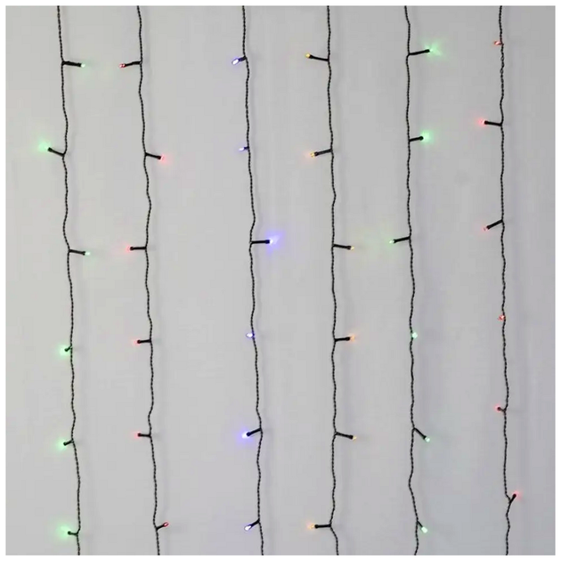 Гирлянда штора светодиодная 6x1,5м 400LED черный шнур 8 режимов для праздничного оформления интерьера SQ-27315 - изображение 4