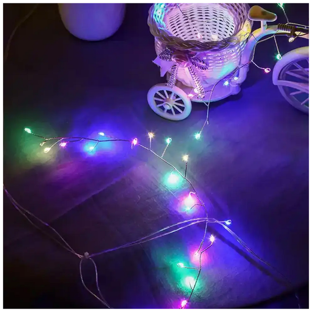 Светодиодная гирлянда штора 3x0.6м 200 LED USB 8 режимов мультиколор для декора интерьера Фейерверк SQ-26711 - изображение 7