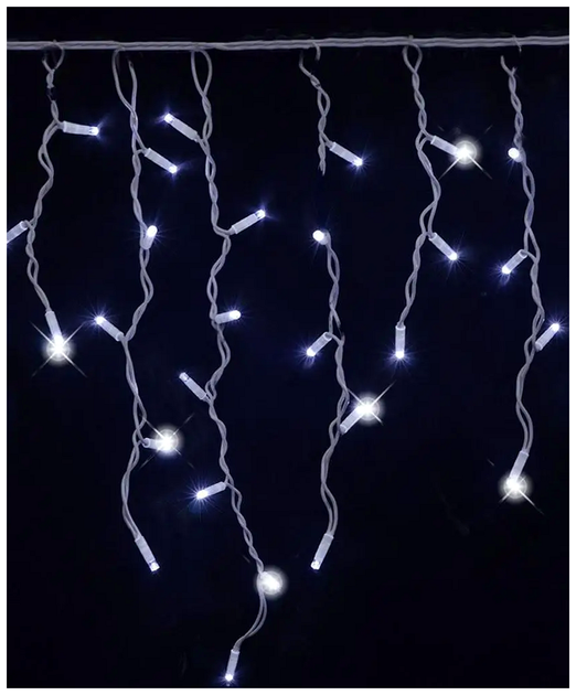 Гирлянда бахрома уличная 3x0.7м 100 LED белый каучук 8 режимов для декора SQ-26910 - изображение 5