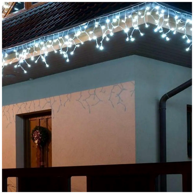 Гирлянда бахрома дождик 5x0,5м 200 LED 220В 8 режимов белая для украшения интерьера SQ-25546 - изображение 10
