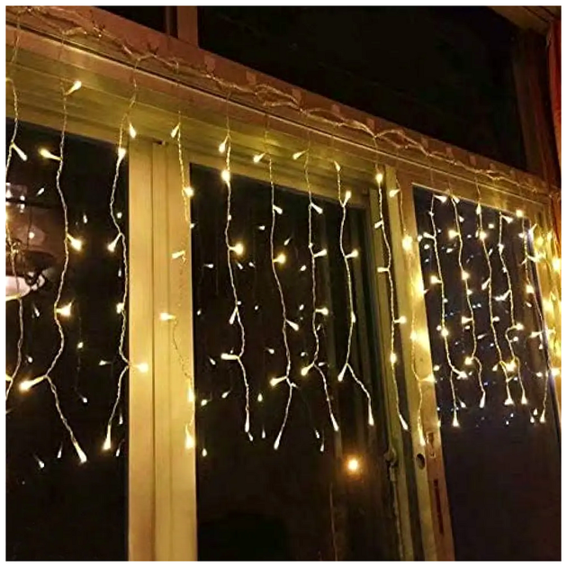 Гирлянда штора уличная 5х0.6м 30 нитей 200 LED прозрачный каучук для улицы и внутри помещения SQ-26950 - изображение 7