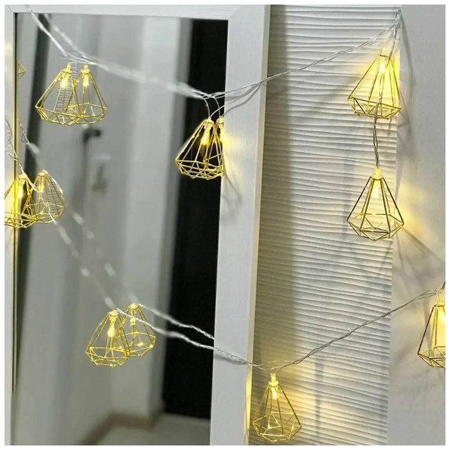 Гирлянда светодиодная 5м 20LED теплый белый для елки от сети 220В Золотые Пирамиды SQ-27103 - изображение 5