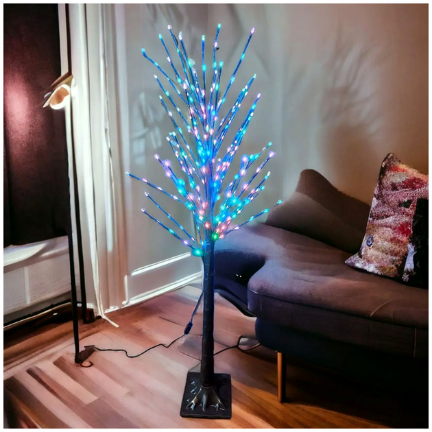 Светодиодное дерево гирлянда 225LED 150см коричневый ствол мультиколор для украшения помещений SQ-25537 - изображение 8