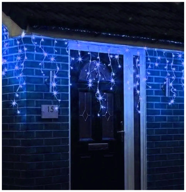 Гирлянда бахрома дождик 3x0 5м 120 LED 220В 8 режимов для украшения интерьера прозрачный провод SQ-25551 - Фото 4 Гирлянда бахрома дождик 3x0 5м 120 LED 220В 8 режимов для украшения интерьера прозрачный провод SQ-25551 - изображение 4