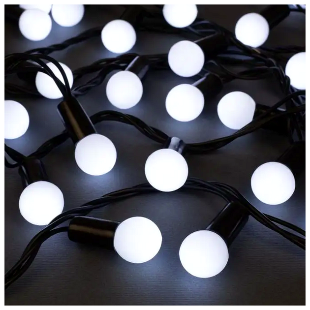 Светодиодная гирлянда 40LED 7м 18мм белый цвет для украшения праздников SQ-27512 - изображение 2