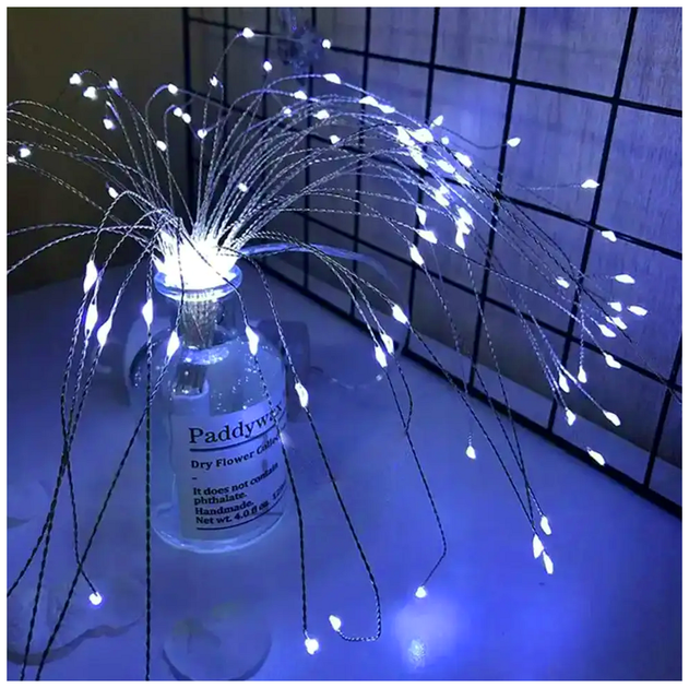 Светодиодная гирлянда штора 500 LED 3x0,6м 220V синий 8 режимов для украшения интерьера SQ-26702 - изображение 6