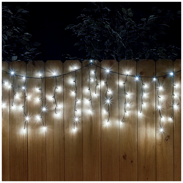 Уличная гирлянда бахрома 3м 100 LED 220В черный провод белый для оформления дома и террас SQ-28794 - изображение 2