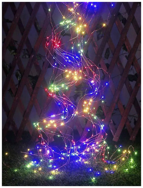 Светодиодная гирлянда 200 LED 2м 10 нитей мультиколор для ёлки и декора помещений SQ-28825 - изображение 2