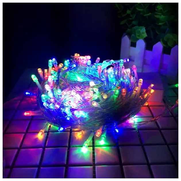 Светодиодная гирлянда 6м 100 LED прозрачный провод для елки с 8 режимами IP44 SQ-29637 - изображение 7