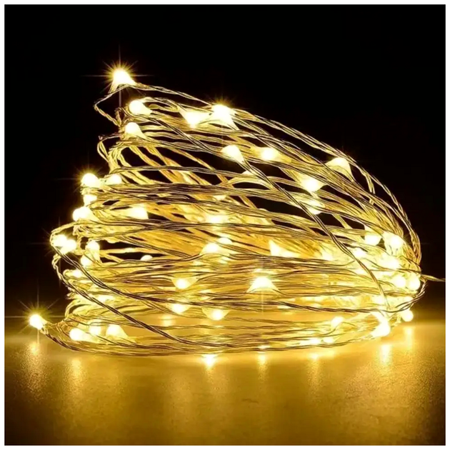 Гирлянда нить 30м 300 LED USB 5V 3Вт IP44 Теплый белый 8 режимов для украшения помещений SQ-26634 - изображение 7