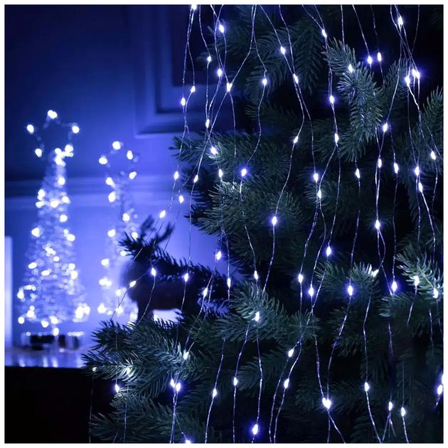 Светодиодная гирлянда 300 LED 3м теплый белый USB и батарейки для новогоднего оформления Конский хвост SQ-28828 - Фото 8 Светодиодная гирлянда 300 LED 3м теплый белый USB и батарейки для новогоднего оформления Конский хвост SQ-28828 - изображение 8