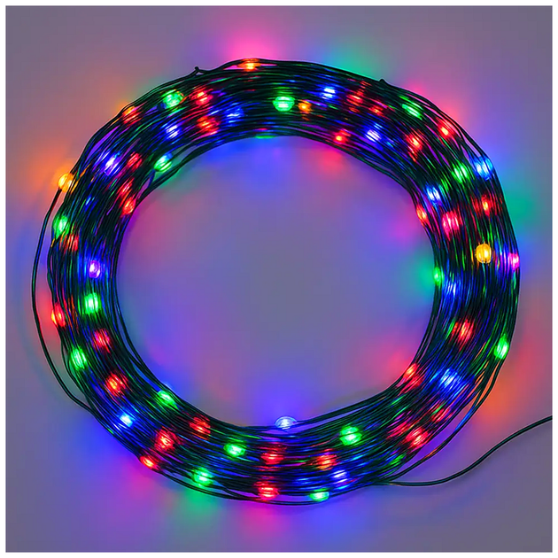 Гирлянда нить 50 м 500 LED USB зеленый провод мультиколор для декора помещений и мероприятий SQ-28814 - изображение 2