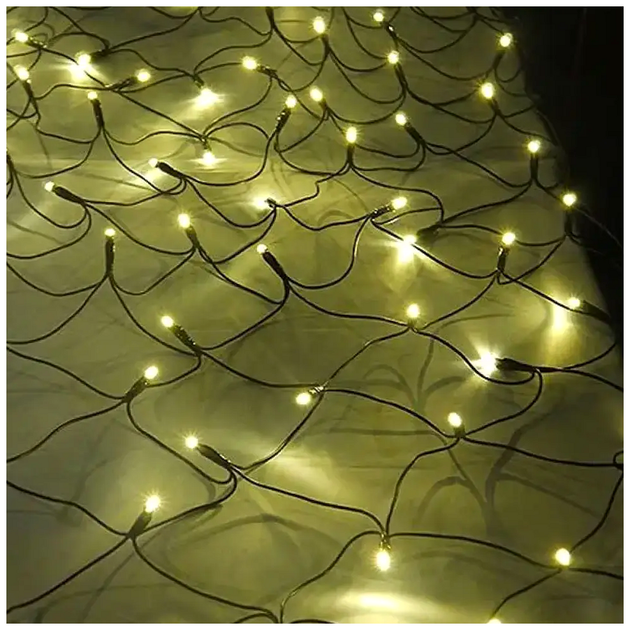 Гирлянда сетка светодиодная 2x1,5м 160LED 220V черный шнур 8 режимов теплый белый IP44 SQ-27293 - изображение 7