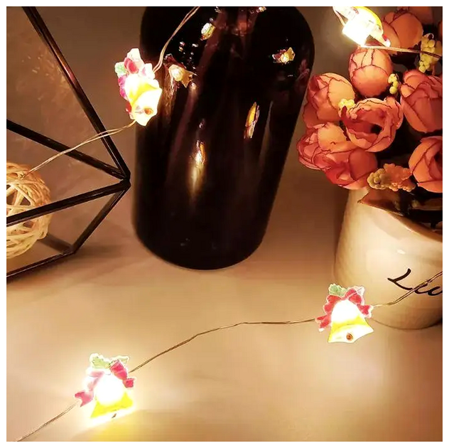 Гирлянда светодиодная на батарейках и USB 5м 50LED Теплый белый 2 режима для елки SQ-26356 - изображение 5