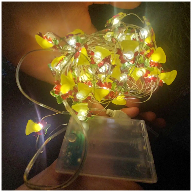 Гирлянда светодиодная на батарейках и USB 5м 50LED Теплый белый 2 режима для елки SQ-26356 - изображение 8