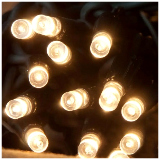 Уличная светодиодная гирлянда 10м 100LED 220V черный каучук IP68 теплый белый статический режим SQ-27338 - изображение 7