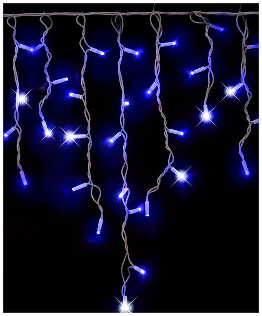 Гирлянда бахрома уличная 3х0.7м 100 LED FLASH белый каучук для декора с высоким уровнем защиты IP65 SQ-26905 - изображение 5