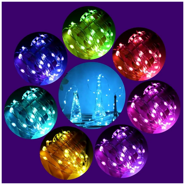 Умная RGB гирлянда 100 LED 10м USB 5В 1Вт IP44 управление через смартфон модель Роса SQ-26696 - изображение 7