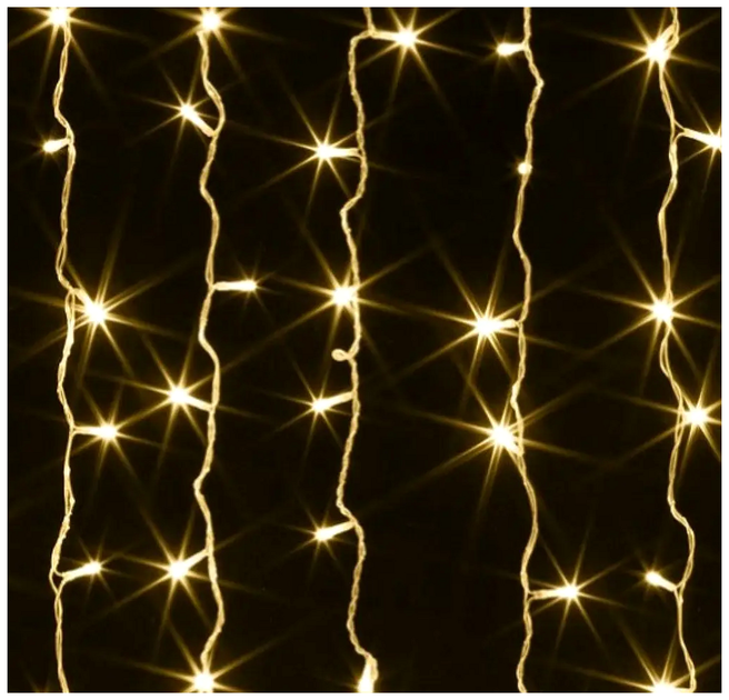 Гирлянда штора уличная 180 LED 1,8x1,5м прозрачный каучук статический теплый белый свет IP44 SQ-26953 - изображение 4
