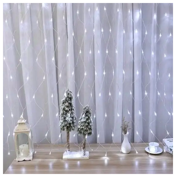 Гирлянда светодиодная сетка 2x1.5м 160LED 220V черный шнур 8 режимов освещения SQ-25540 - изображение 7