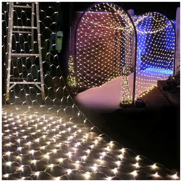 Гирлянда светодиодная сетка 2x1.5м 160LED 220V черный шнур 8 режимов освещения SQ-25540 - изображение 8
