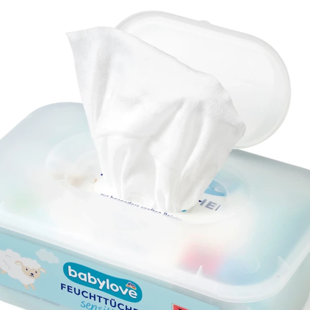 Салфетки Babylove Sensitive с экстрактом миндаля в пластиковом боксе - Фото 2 Салфетки Babylove Sensitive с экстрактом миндаля в пластиковом боксе - изображение 2