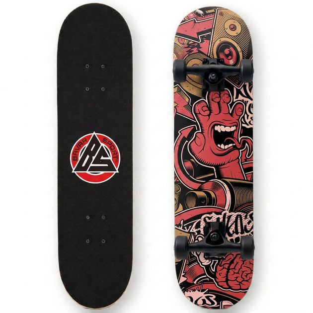 Скейтборд дерев'яний графіті BavarSport Skateboard Graffiti 4411-12 розмір 78х20см - зображення 3