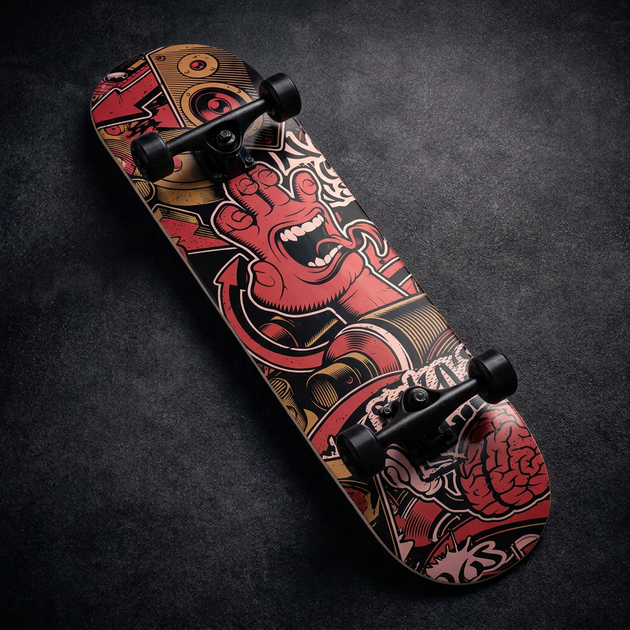 Скейтборд дерев'яний графіті BavarSport Skateboard Graffiti 4411-12 розмір 78х20см - зображення 5