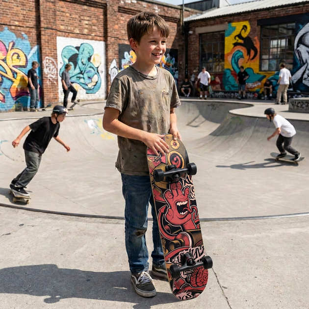 Скейтборд дерев'яний графіті BavarSport Skateboard Graffiti 4411-12 розмір 78х20см - зображення 8