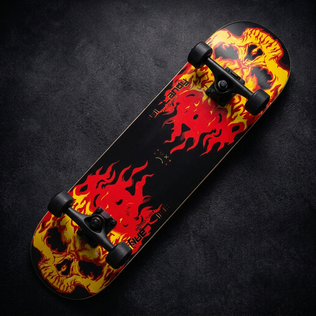 Скейтборд дерев'яний вогонь BavarSport Skateboard Fire 4411-11 розмір 78х20см - зображення 5