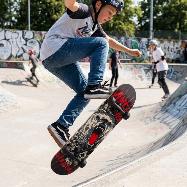 Скейтборд деревянный медведь BavarSport Skateboard Bear 4411-5 размер 78х20см - изображение 10