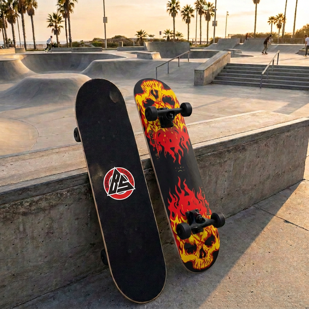 Скейтборд дерев'яний вогонь BavarSport Skateboard Fire 4411-11 розмір 78х20см - зображення 10