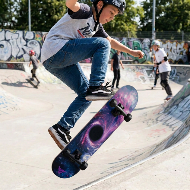 Скейтборд дерев'яний космос BavarSport Skateboard Space 4411-13 розмір 78х20см - зображення 6