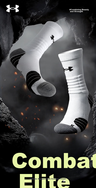 Носки Under Armour мужские баскетбольные махровые средней высоты, белые, 3 пары, размер 39-43 - изображение 5