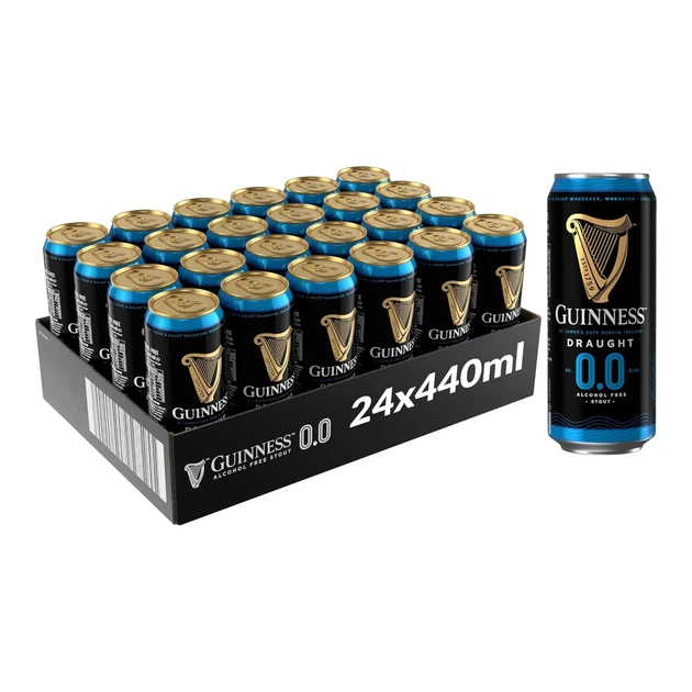 Пиво Guinness Draught 0.0 Nealko (темний стаут 24 жб по 0,44 л, країна походження Ірландія). - Фото 4 Пиво Guinness Draught 0.0 Nealko (темний стаут 24 жб по 0,44 л, країна походження Ірландія). - зображення 4
