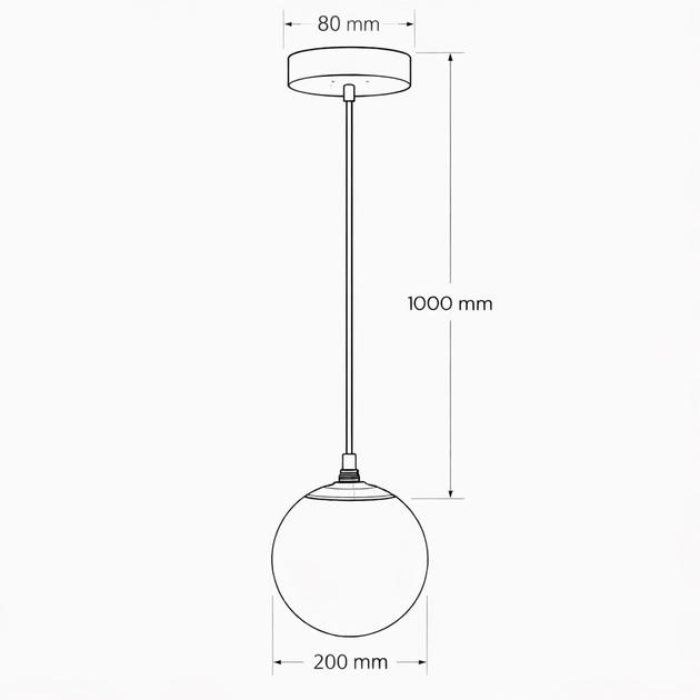 Потолочный подвес LIGHT SET OBRIY D200 E27 1X40W 200x1000мм черный/белый/золото 630х155х1200 мм - изображение 6