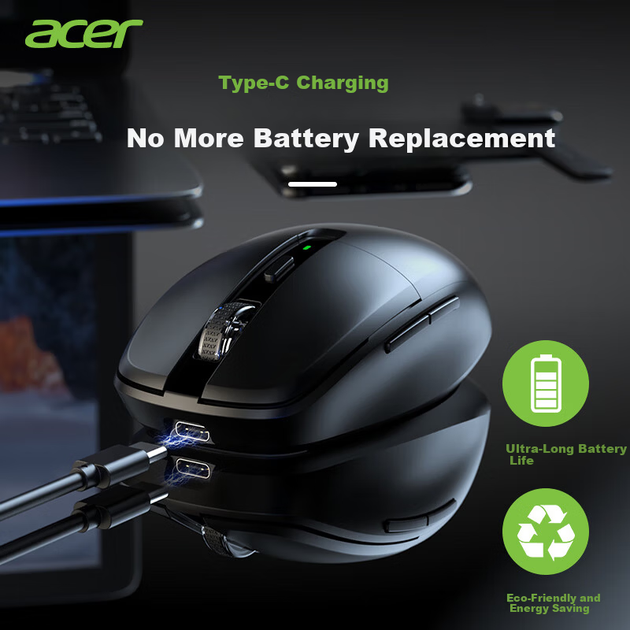Мышь Acer OMR216 Wireless/Bluetooth Black - изображение 2