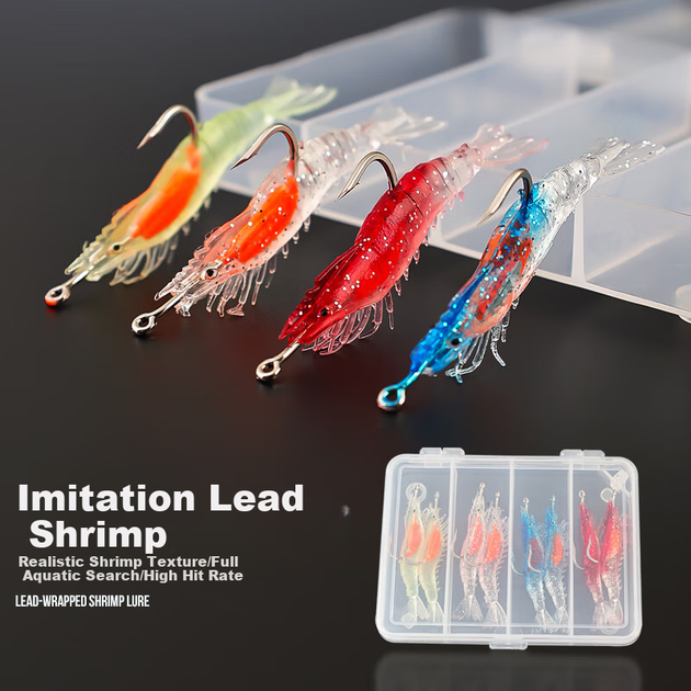 Приманка для креветок Taiyu Lead Hook, комплект для далекого закидання, м'яка приманка, морська риболовля, прісноводна біонічна штучна приманка, набір рибальських приманок - изображение 4