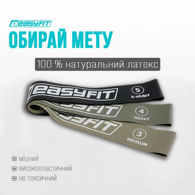 Резинки для фитнеса EasyFit MonoBand EF-1812-GY набор 3 шт - изображение 8